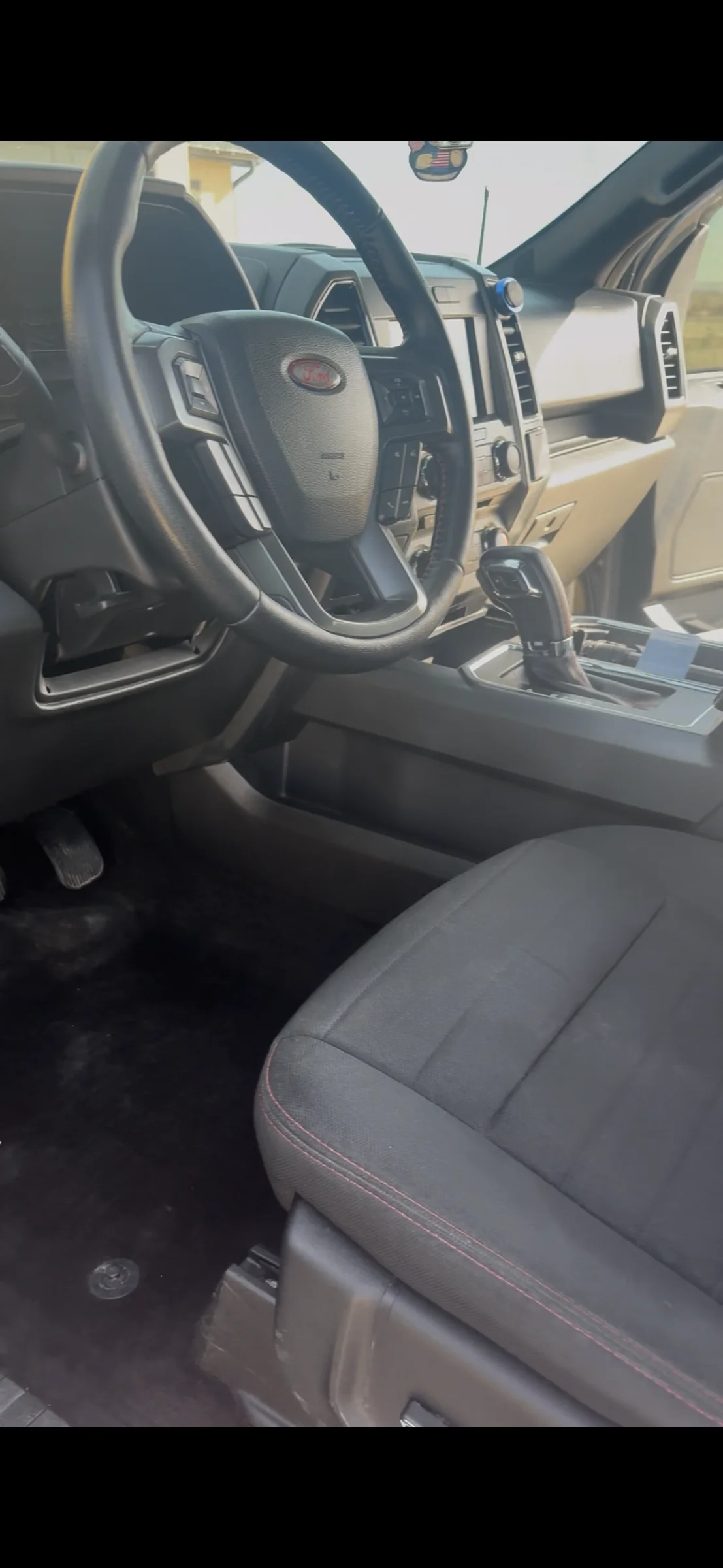 Ford F-150 driver's seat and dashboard after a full detail