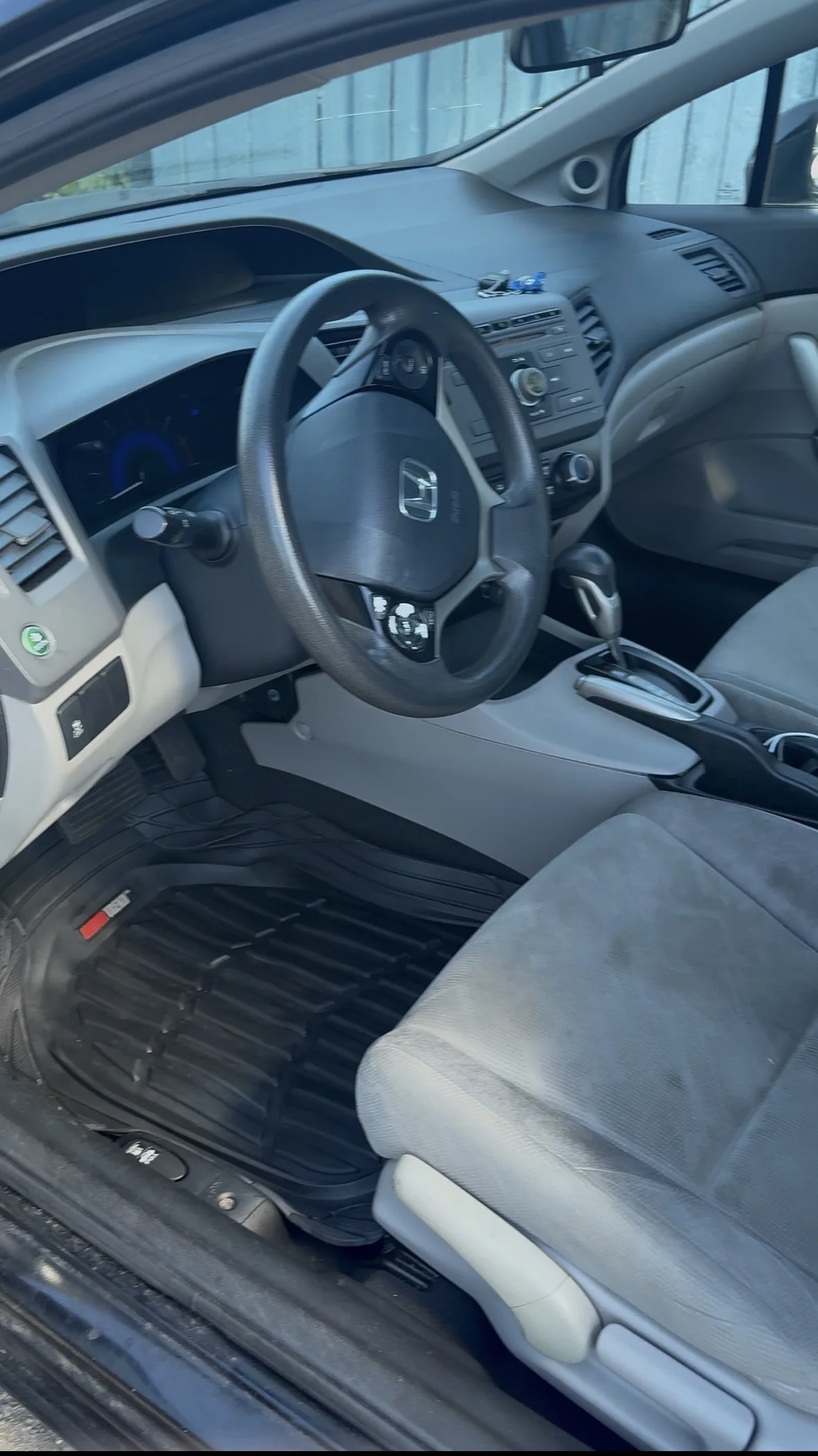 Honda driver's seat and dashboard after an interior refresh