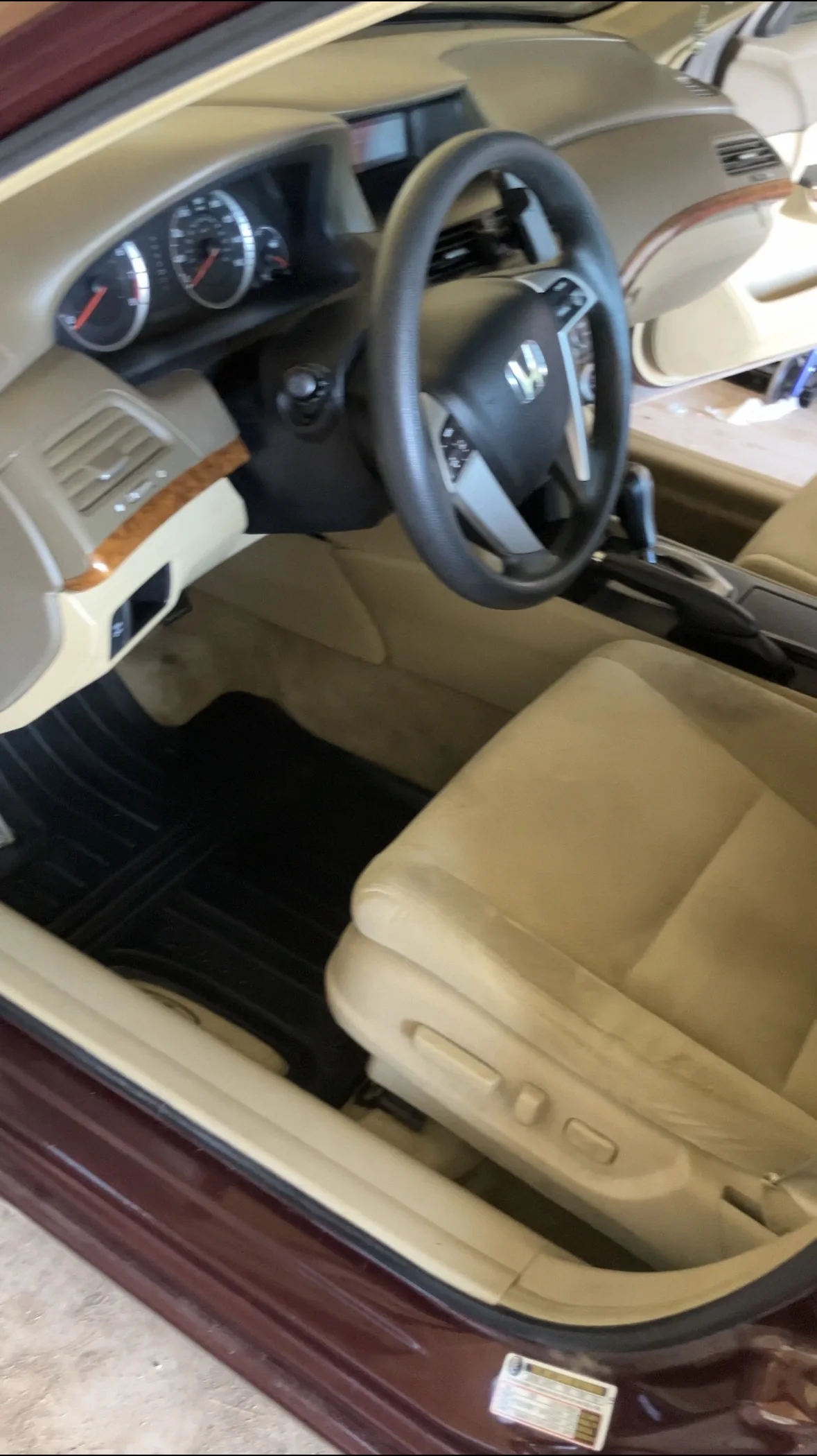 Honda Accord driver's seat and dashboard after an interior refresh